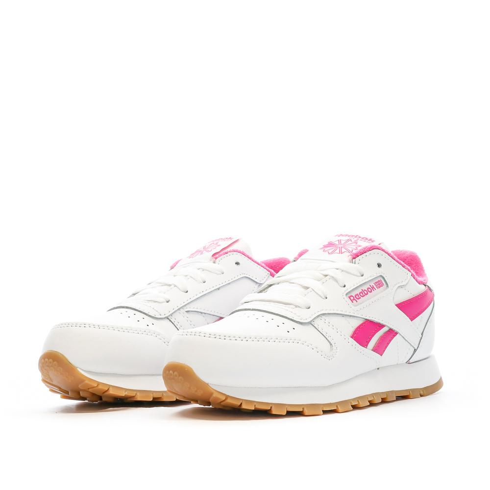 Reebok Baskets Blanches/Rose Fille Reebok Classic Leather 100034223