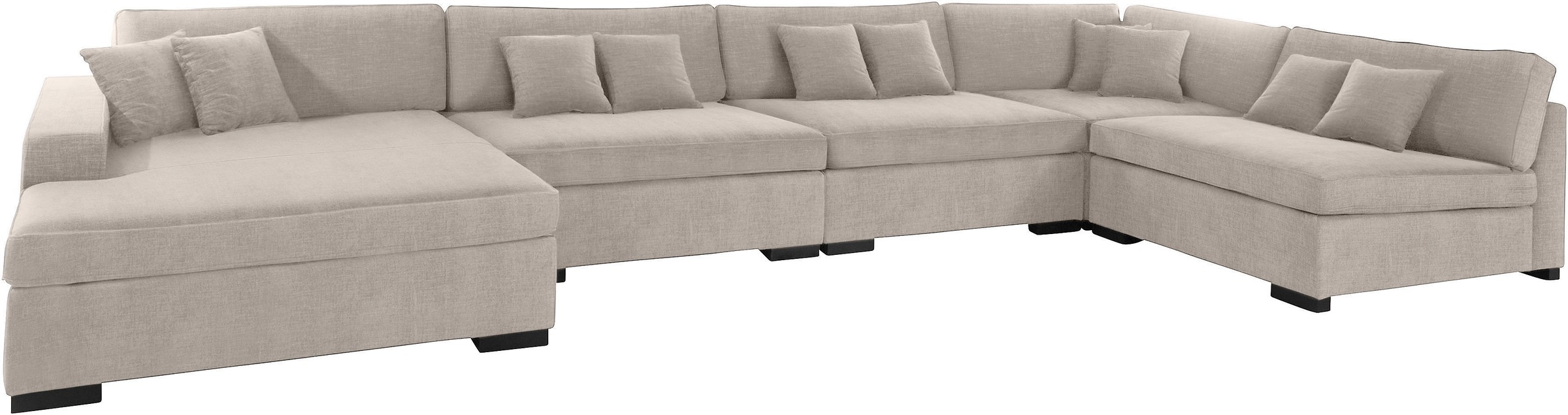 Home affaire Wohnlandschaft »Skara XXL U-Form« Lounge-Sofa XXL mit Federkern-Polsterung, in vielen Bezugsvarianten