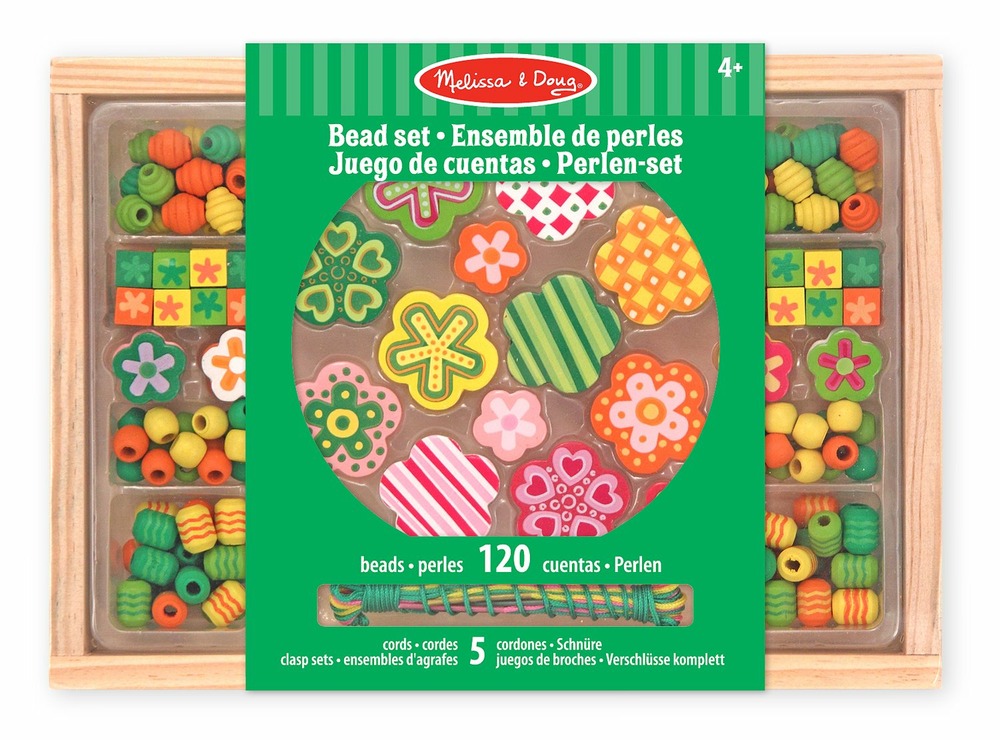 Ensemble de perles en bois flower power