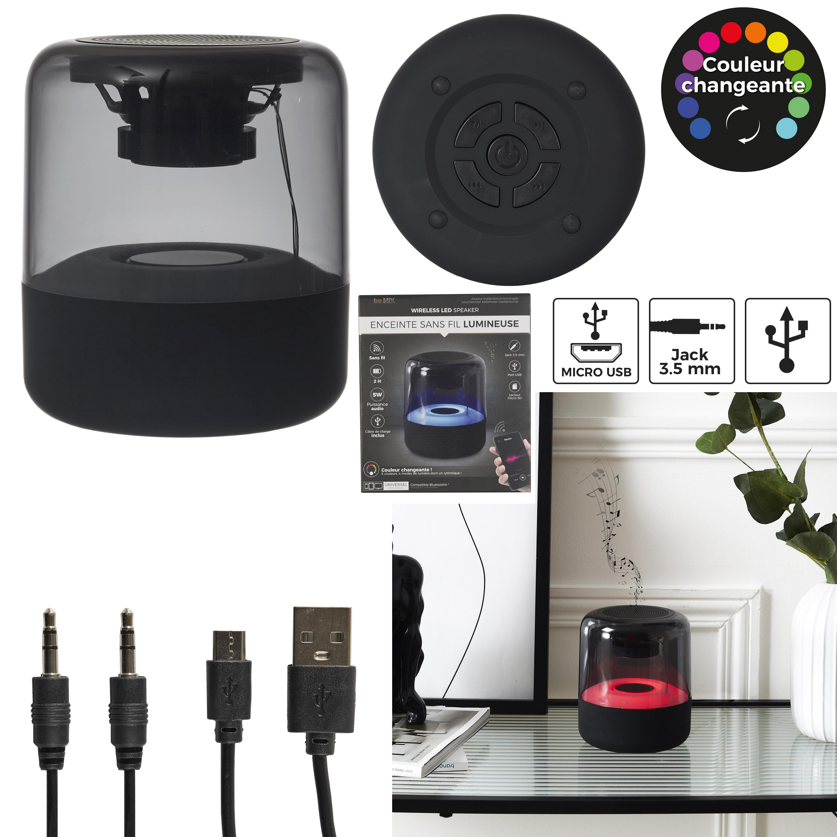 ENCEINTE SANS FIL LUMINEUSE 5W