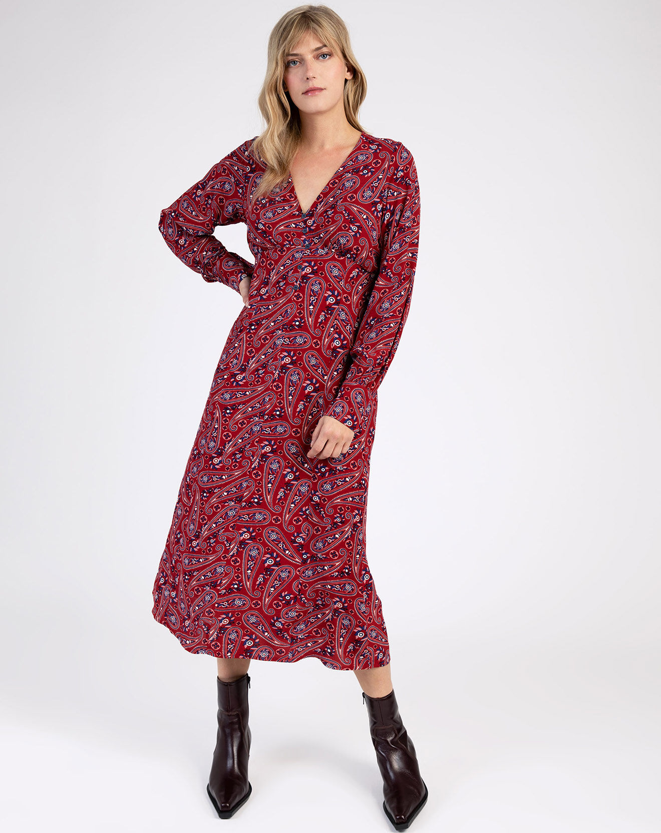 An'ge Robe Miroko paisley sanguine