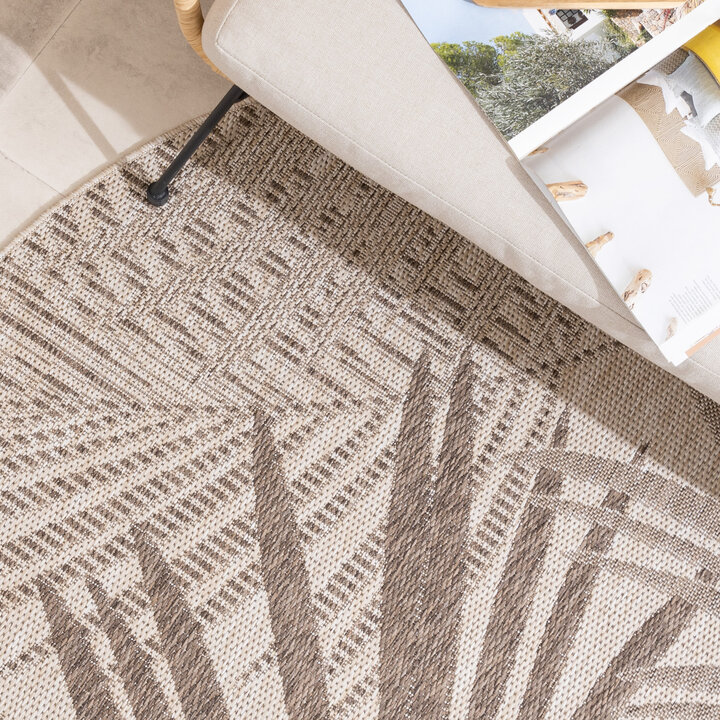 Rond buiten vloerkleed - Tiga Palm Taupe