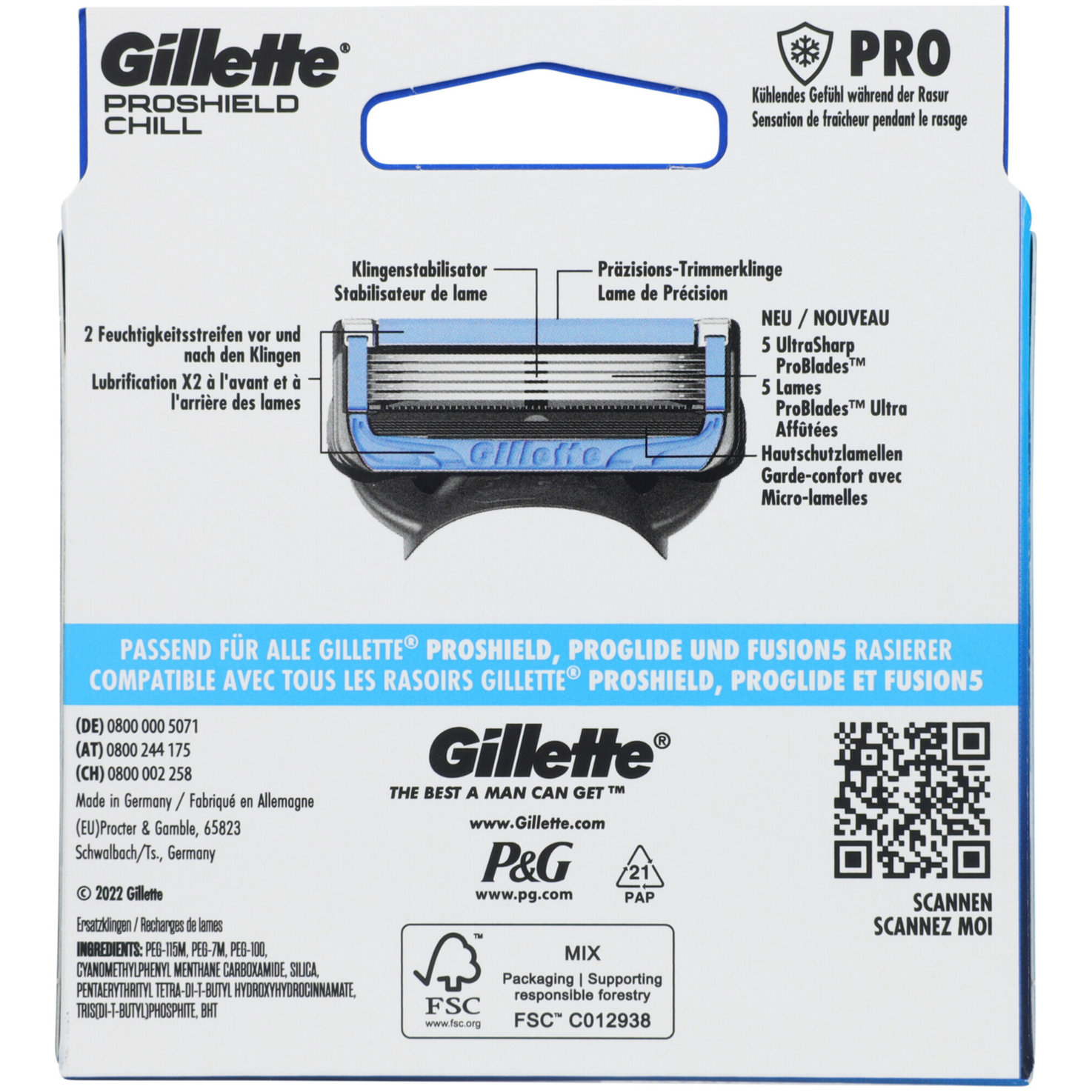 Gillette ProShield Chill Klingen 6 Stück