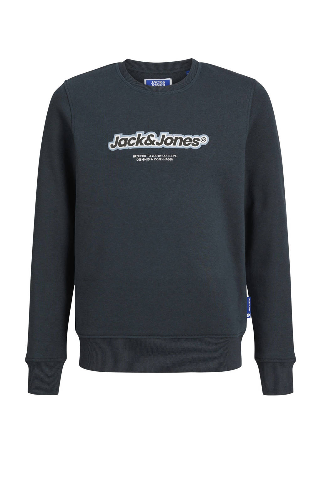 JACK & JONES sweater JORVESTERBRO met logo groenblauw