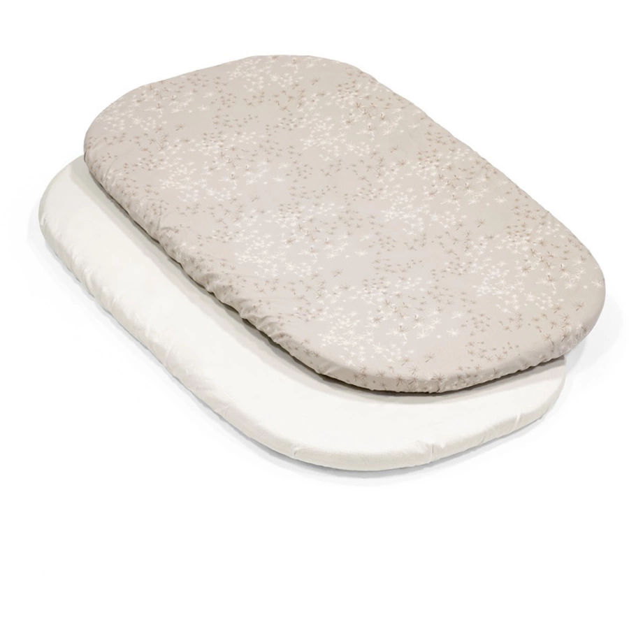 STOKKE® Snoozi™ Spannbettlaken 2er-Pack Dandelion Beige und Vanilla Cream