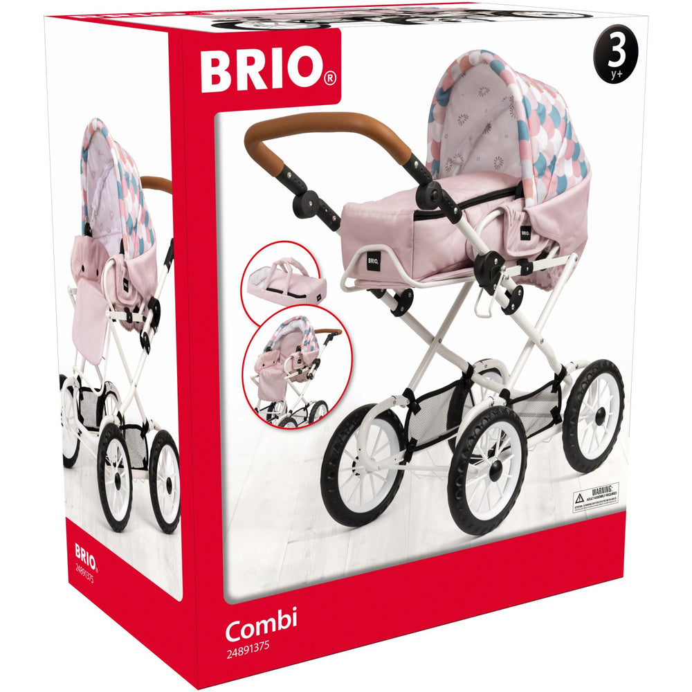 Køb BRIO® Kombi Dukkevogn, Dråbemønster, Pink