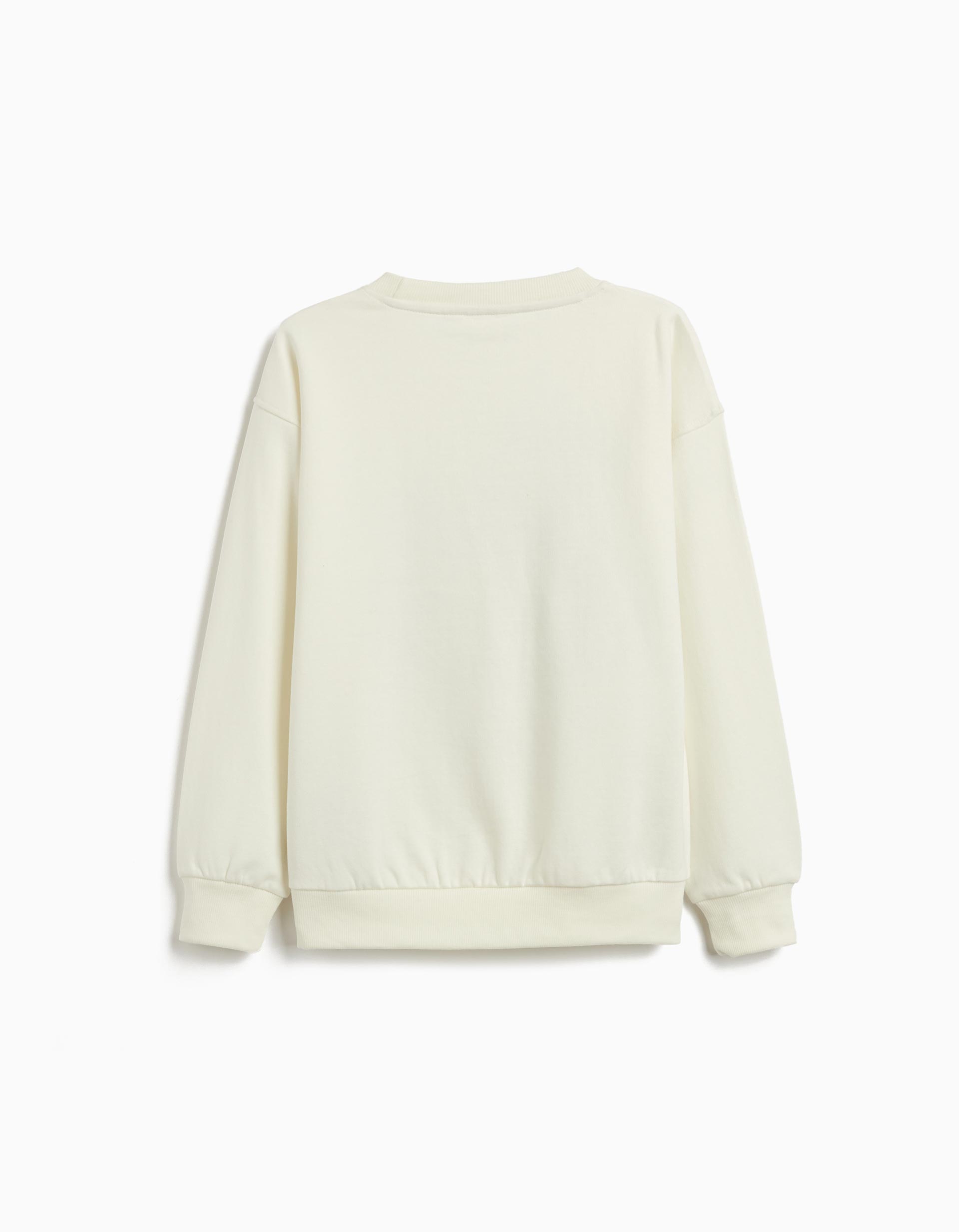 Sweatshirt de Felpa, Menino, Branco