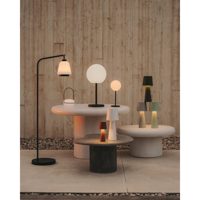 Lampe de table d'extérieure Dinesh en acier noir 40 cm