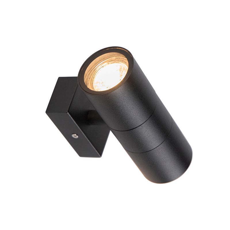 Buitenwandlamp zwart 2-lichts IP44 - Duo