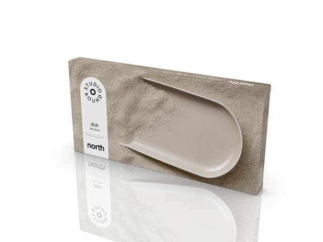 Studio Round Serveringsfad Matte white/Matte sand
