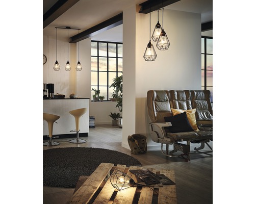 3-lamps hanglamp Ø 31 cm zwart