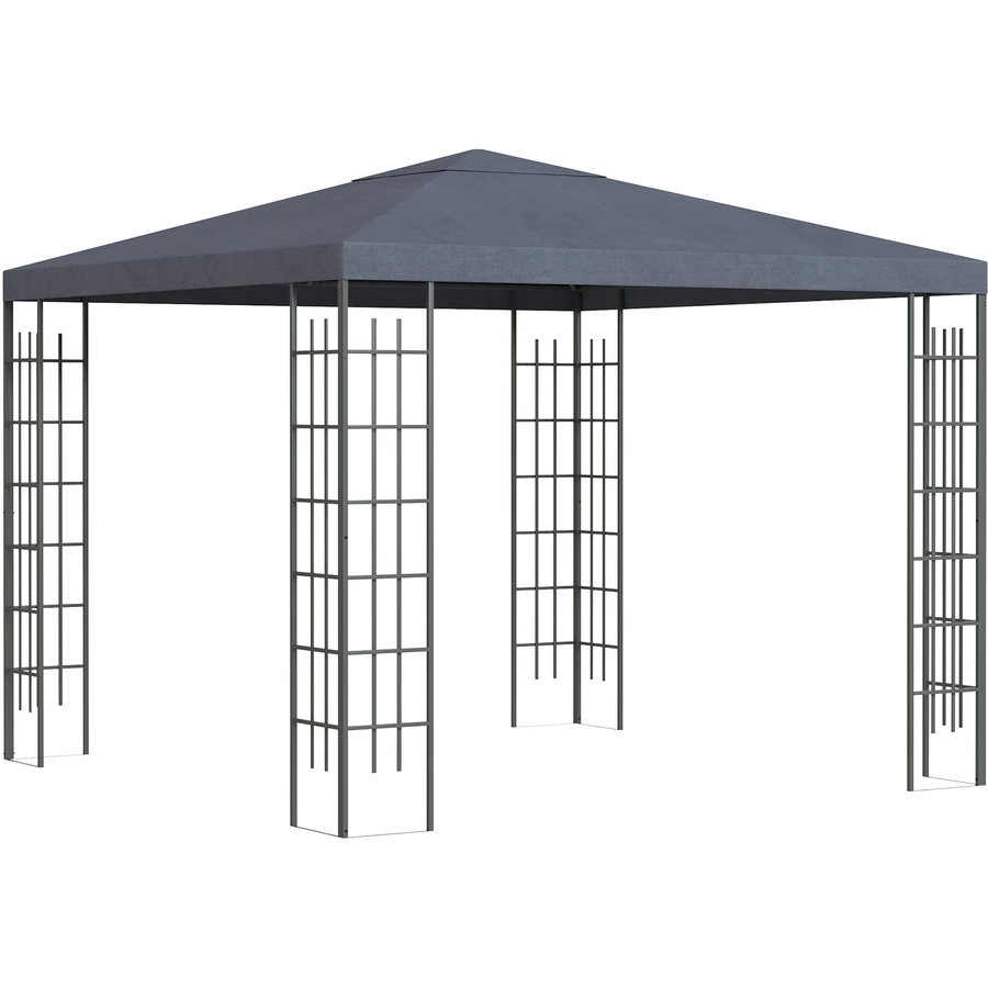 Outsunny Pavillon mit Stahlrahmen grau