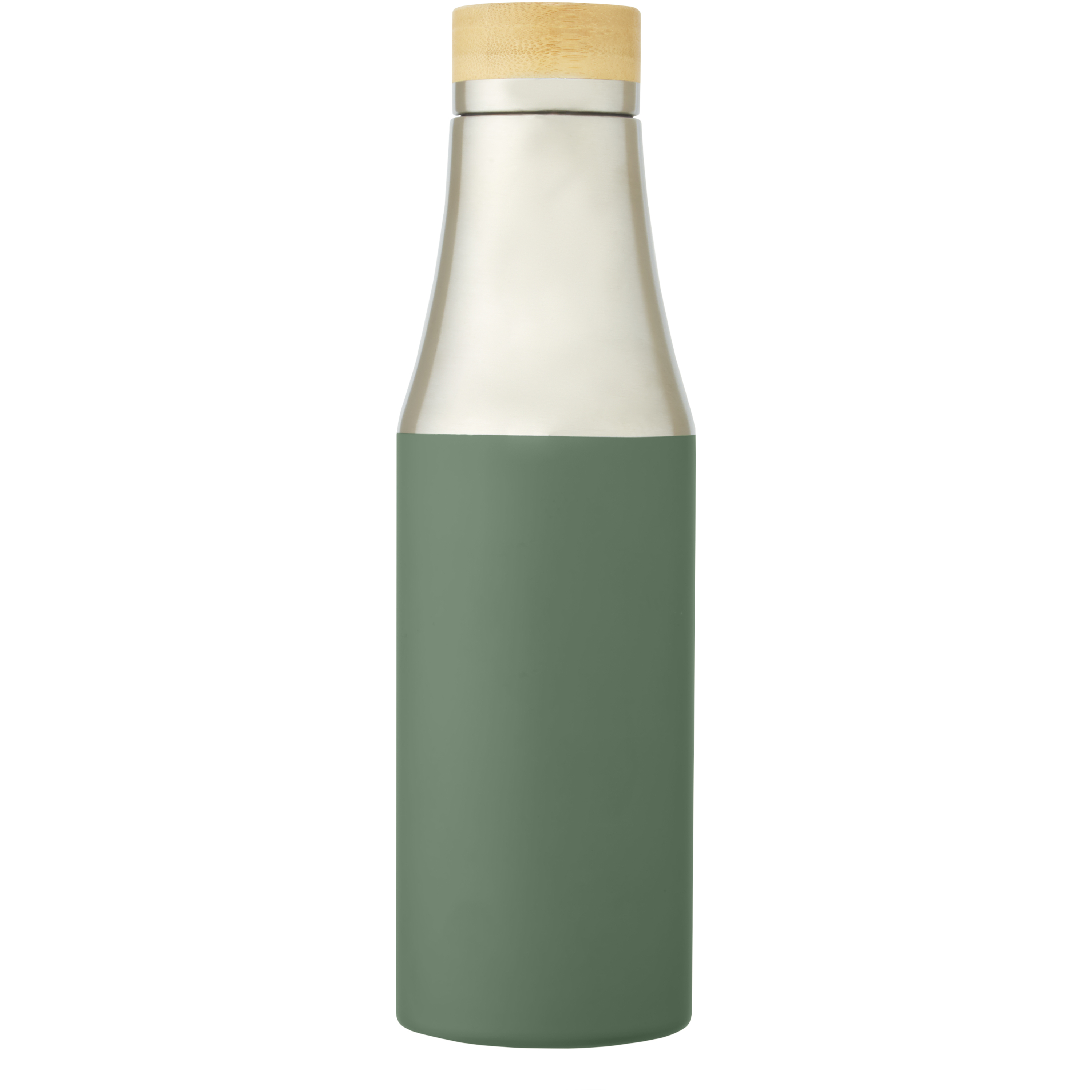 EgotierPro 100667 - Bouteille Isotherme en Acier Inoxydable avec Couvercle Bambou