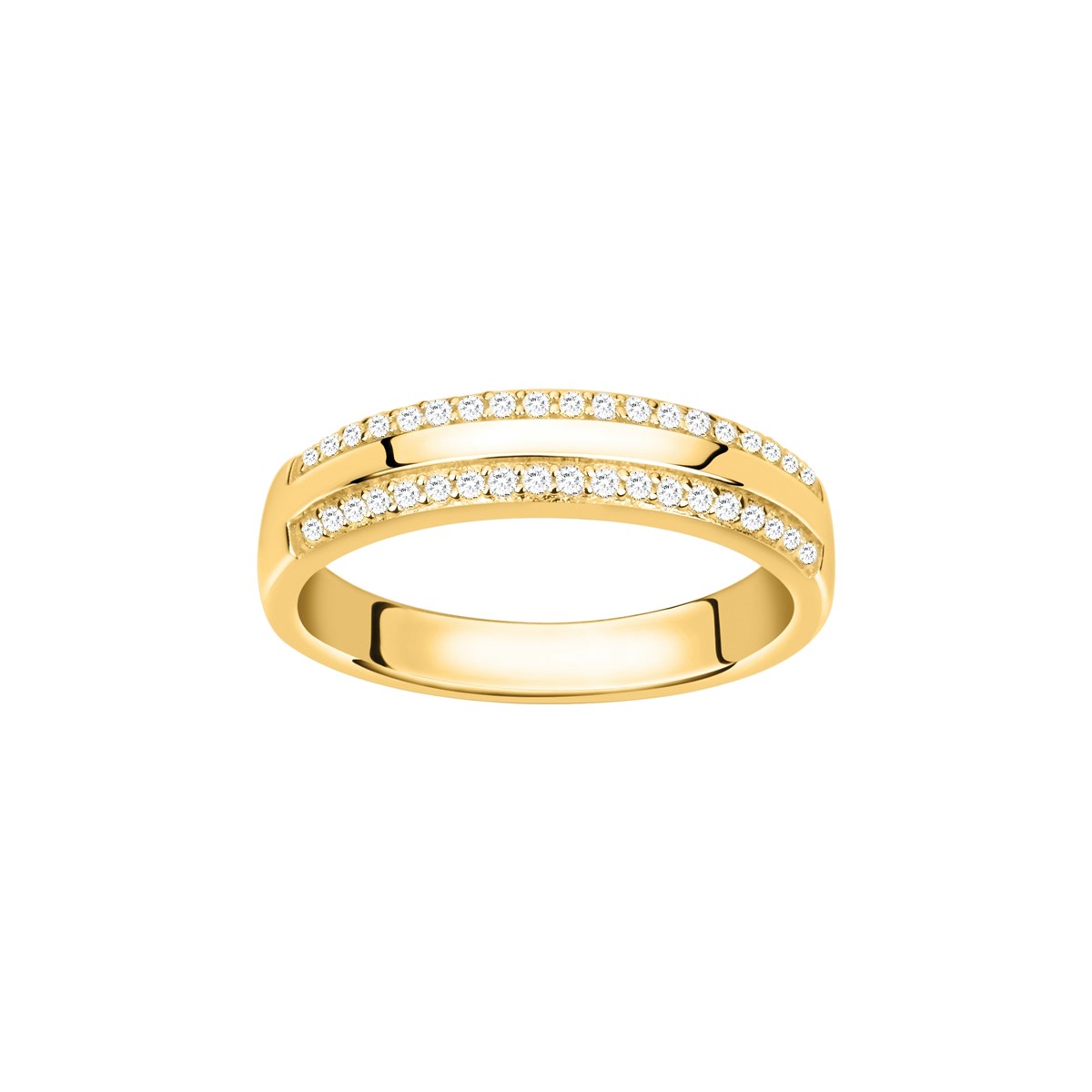 Alliance en Plaqué Or avec oxyde de zirconium blanc