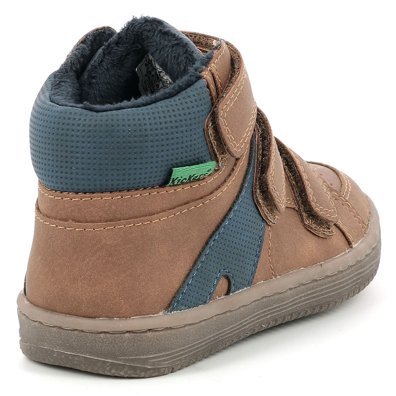 Kickers Sneakers fourrées en Velours de Cuir Lohan camel/bleu