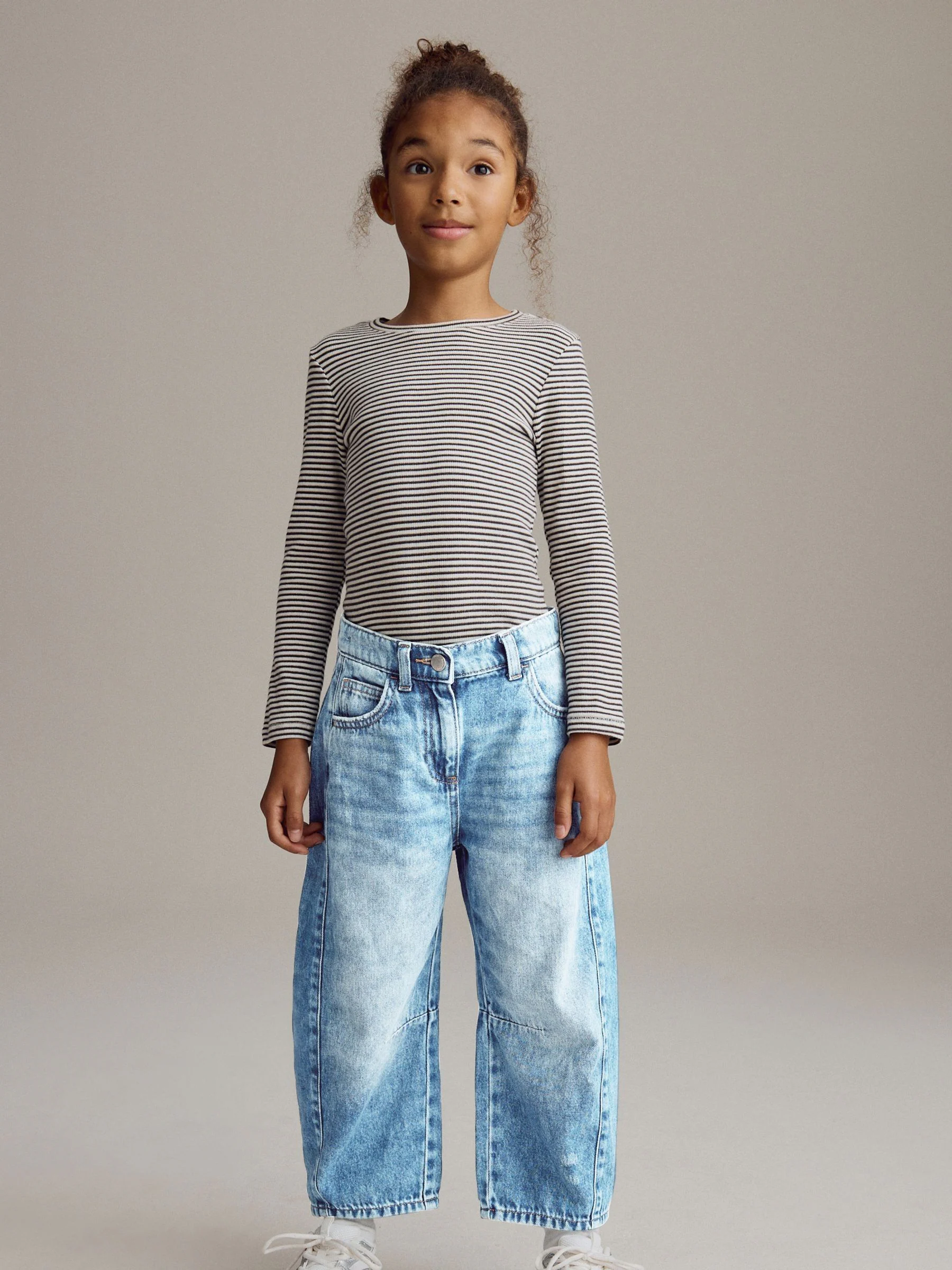 Middenblauw denim - Volume Barrel Jeans (3-16jaar)