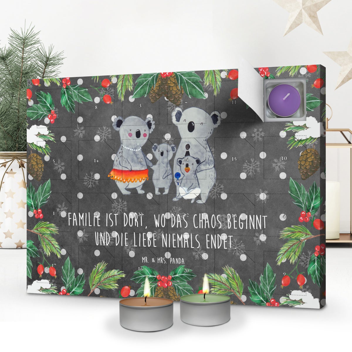 Mr. & Mrs. Panda Geurkaars Adventskalender Koala Familie - Zwart