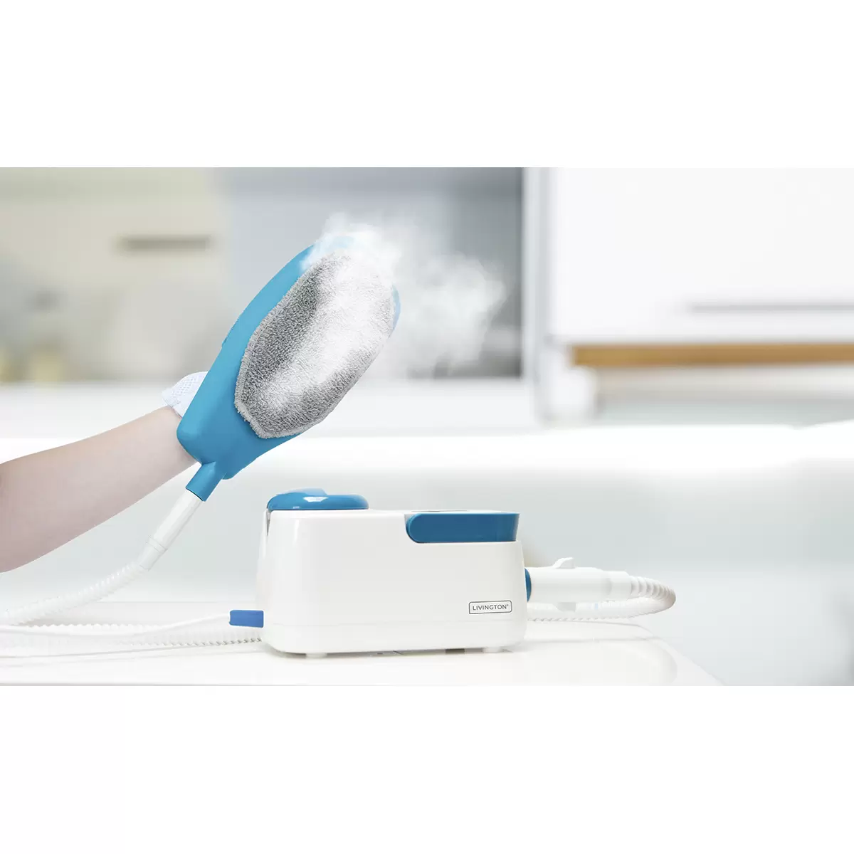 Handdampfreiniger Livington SteamTouch blau,weiss
