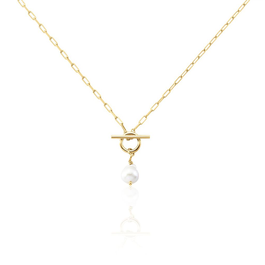 Collier Plaqué Or Jaune Ibai Perle D'eau Douce