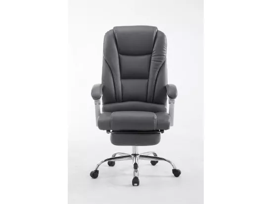 Chaise de bureau - Similicuir & Métal chromé - Gris - Pacific
