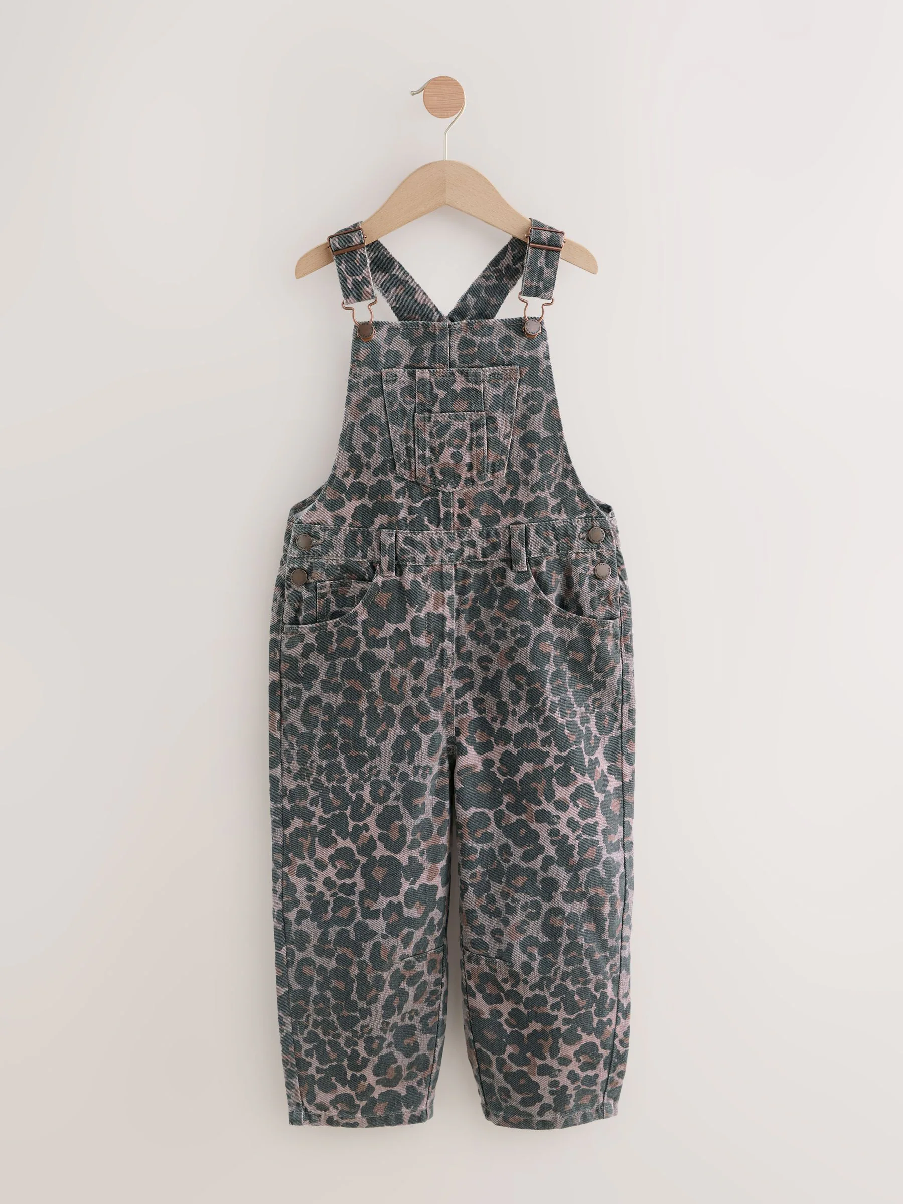 Chocoladebruin - Animal Print Dungaree (3-16yrs)