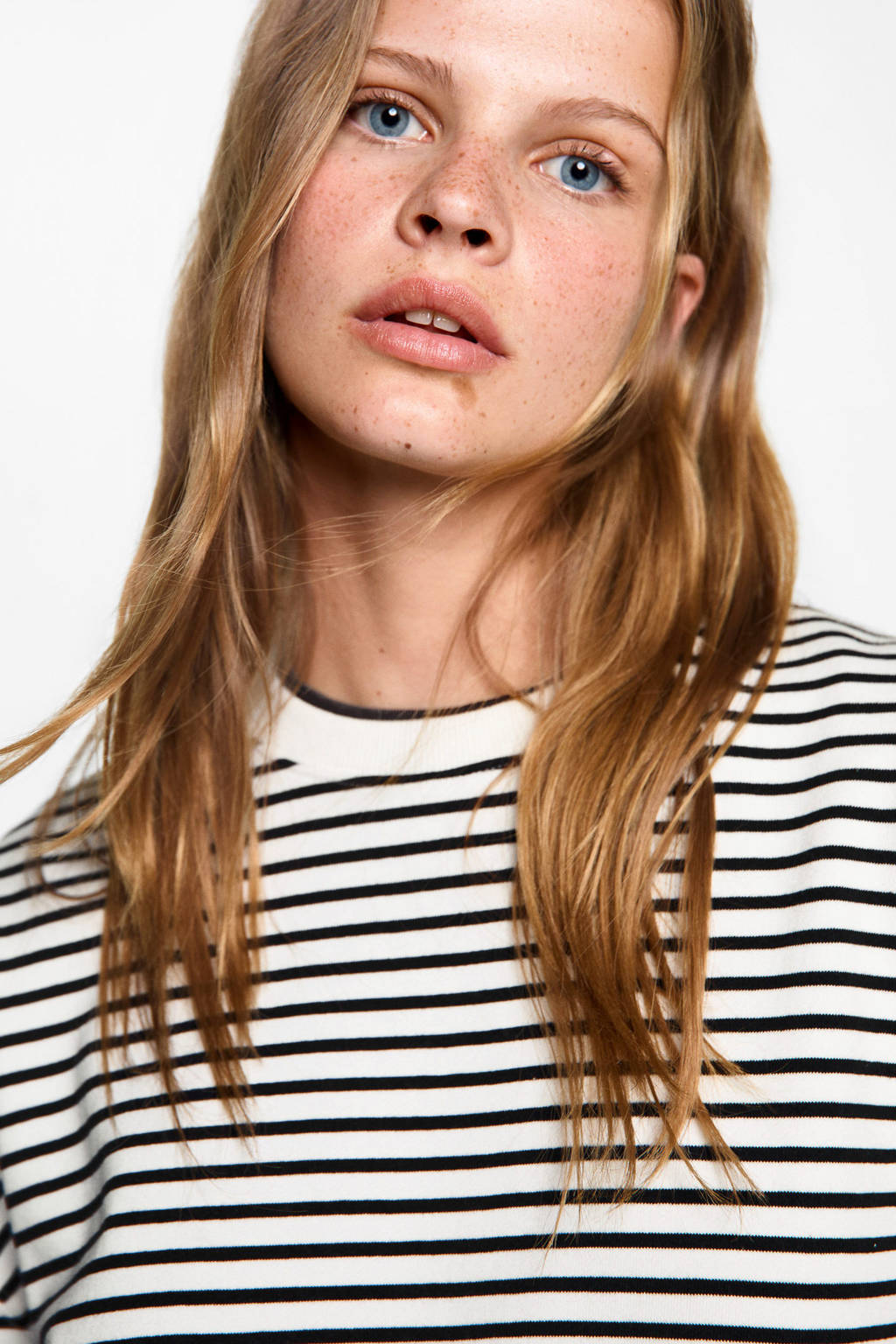 MANGO TEEN gestreepte sweater offwhite/zwart