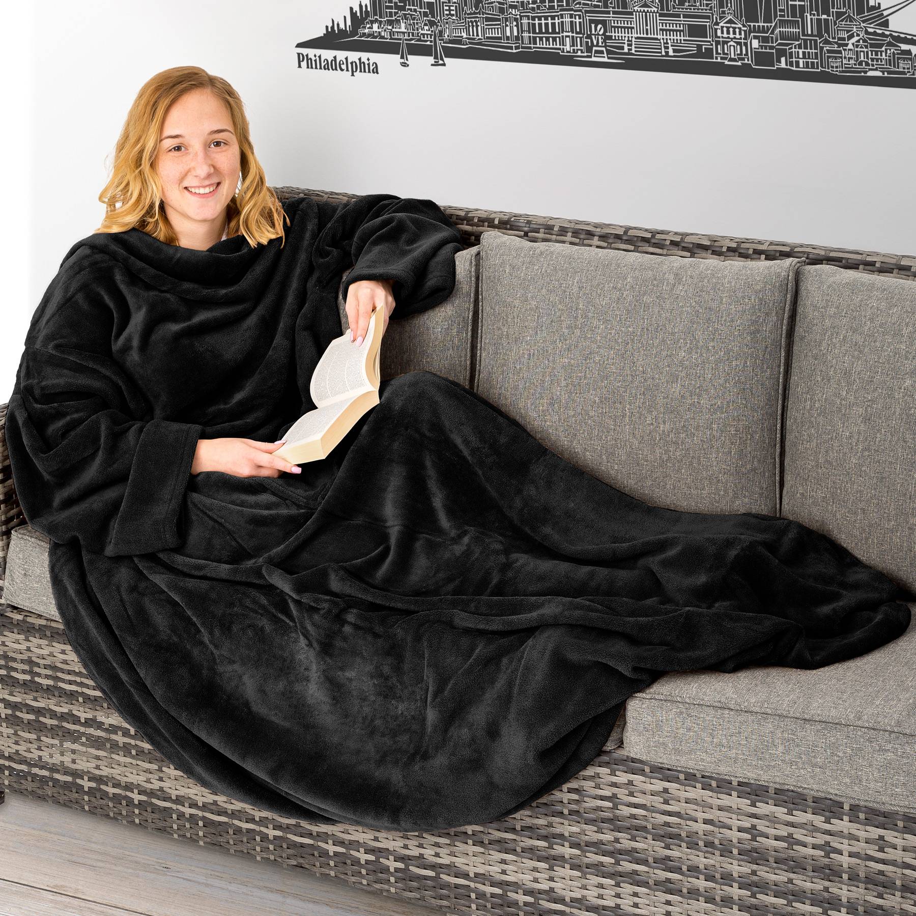 Kuscheldecke mit Ärmeln