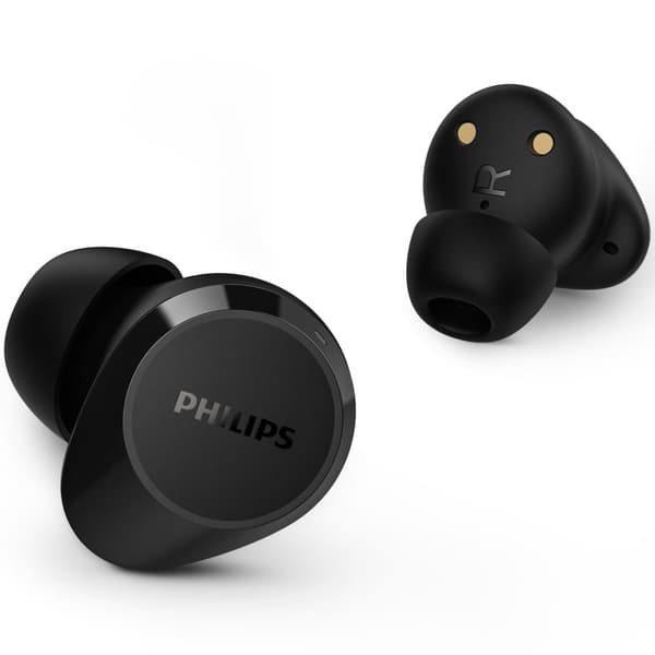 Philips TAT1209BK True Wireless-hodetelefoner. Små og komfortable. 6+18 timers spilletid. IPX4-klasse. Svart i fargen