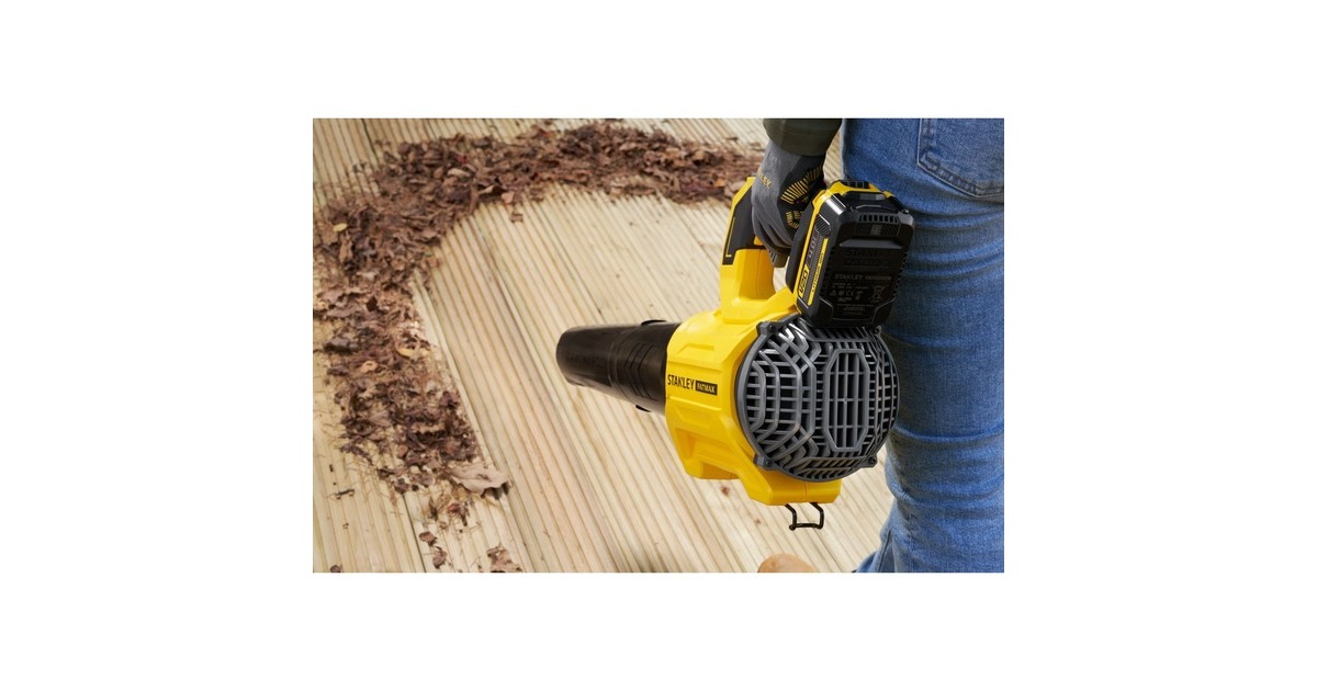 Stanley18V STANLEY® FATMAX® V20 borstelloze blazer bladblazer  (Geel/zwart, 4.0Ah, accu en oplader inbegrepen)