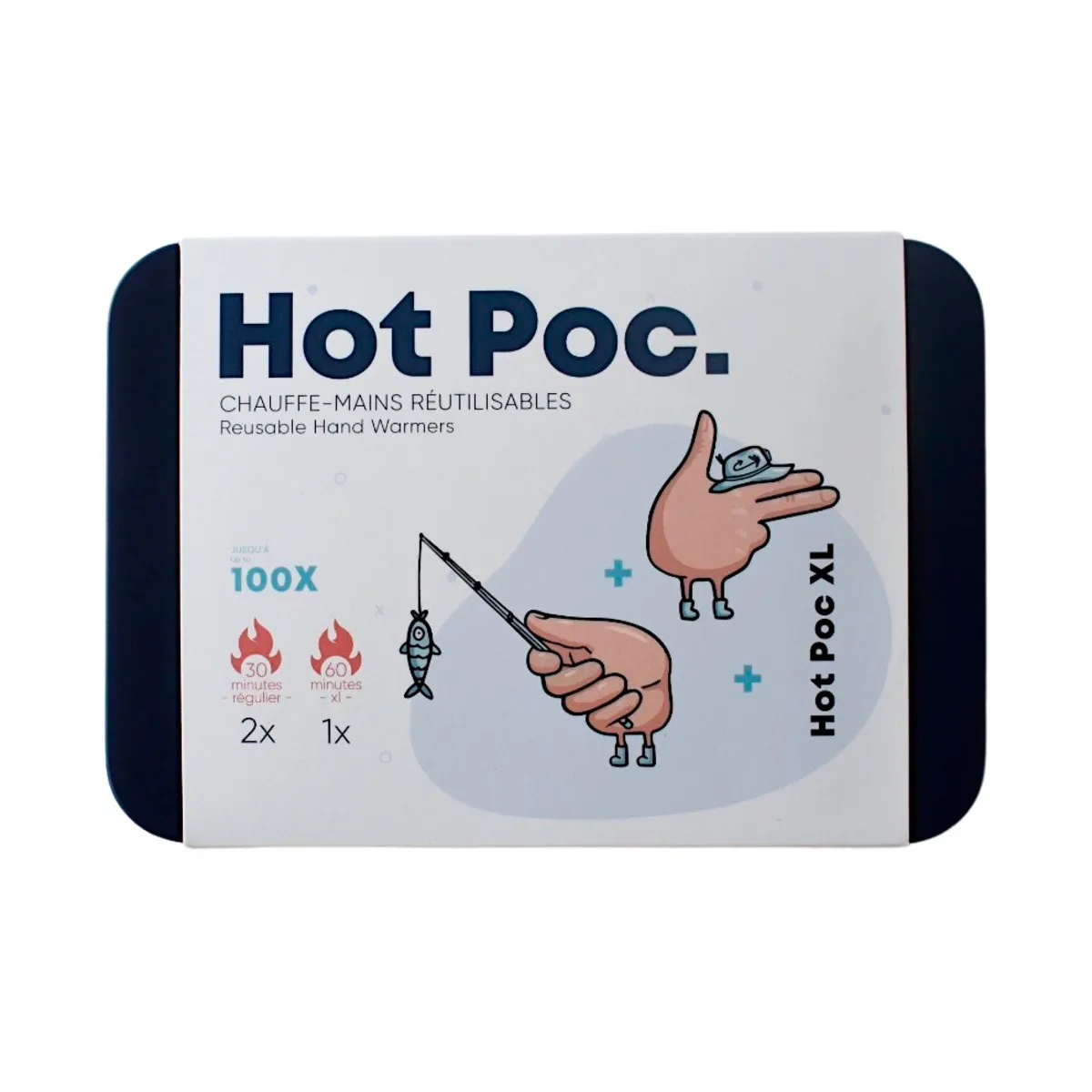 Hot Poc Boîtier (2 réguliers et 1 XL) – Chauffe-mains réutilisables Hot Poc
