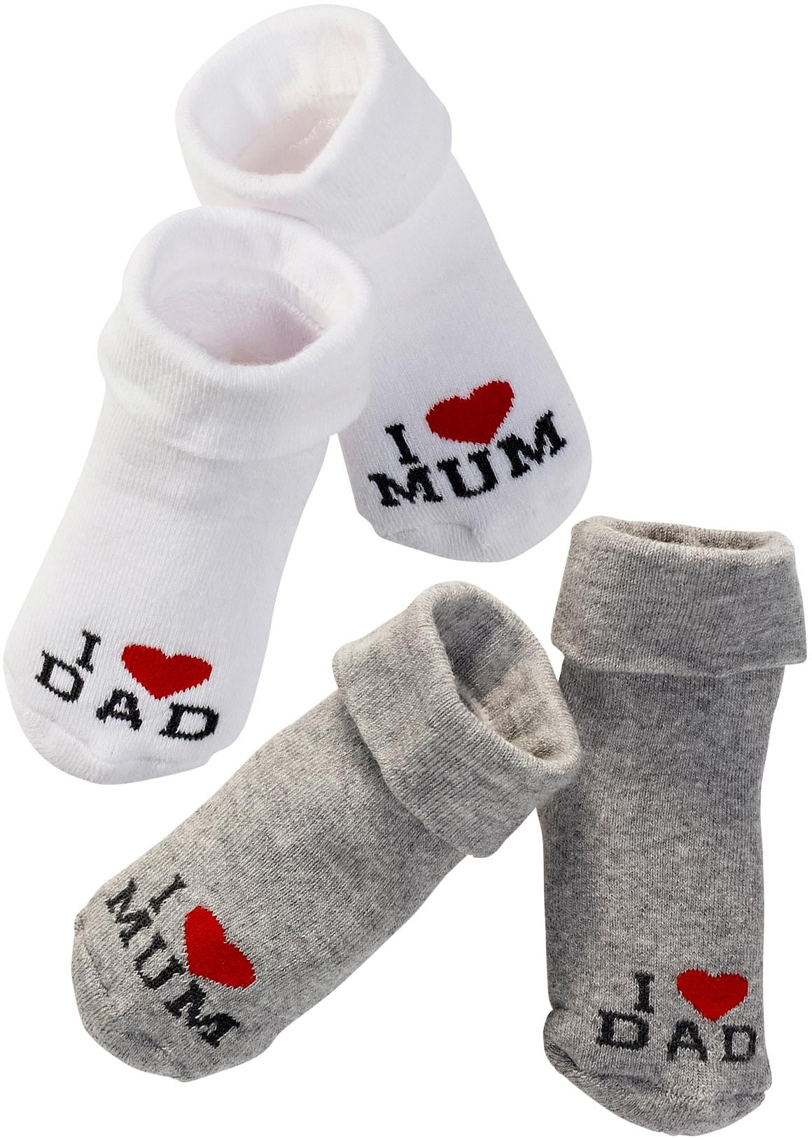 Vivance Umschlagsocken Packung, 4 Stk. tlg. mit Umschlagbündchen mit eingestricktem Spruch