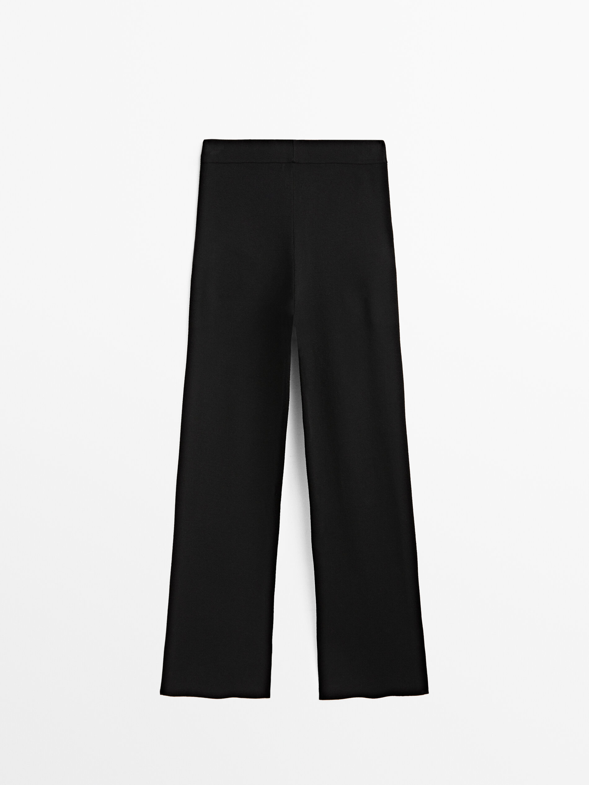 Calça reta de malha preta - PRETA