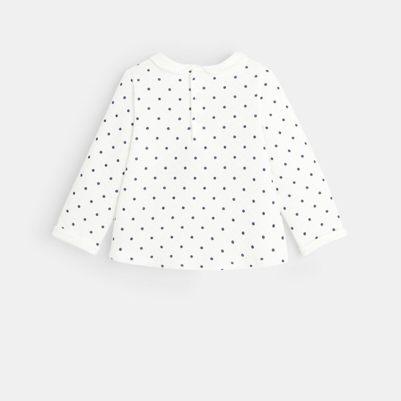 Sweat à pois motif brodé bleu bébé fille Bleu