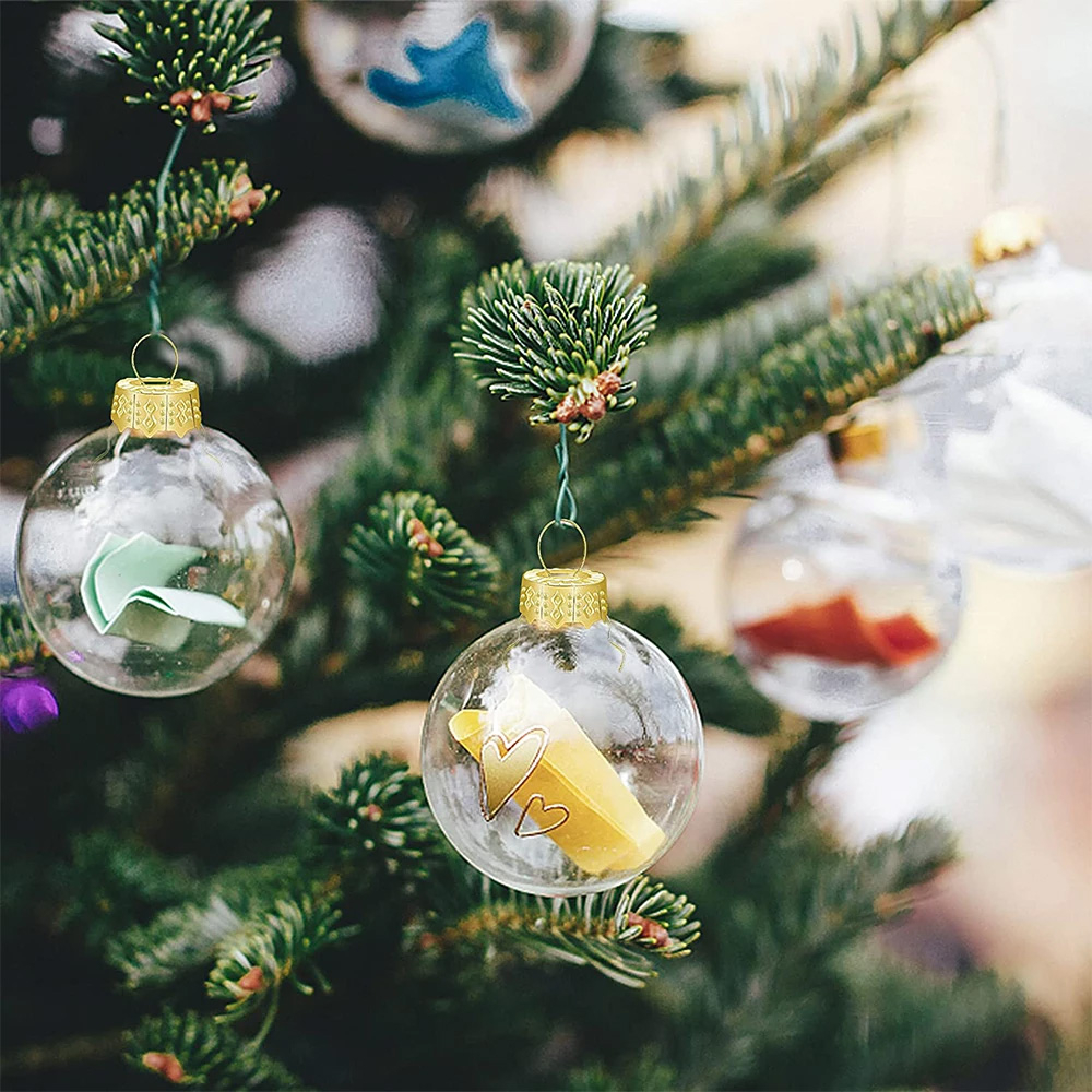 (50er Set) Metall Christbaum Schmuck Kappen Ersatz Weihnachtskugel Ornament Aufhänger - Gold