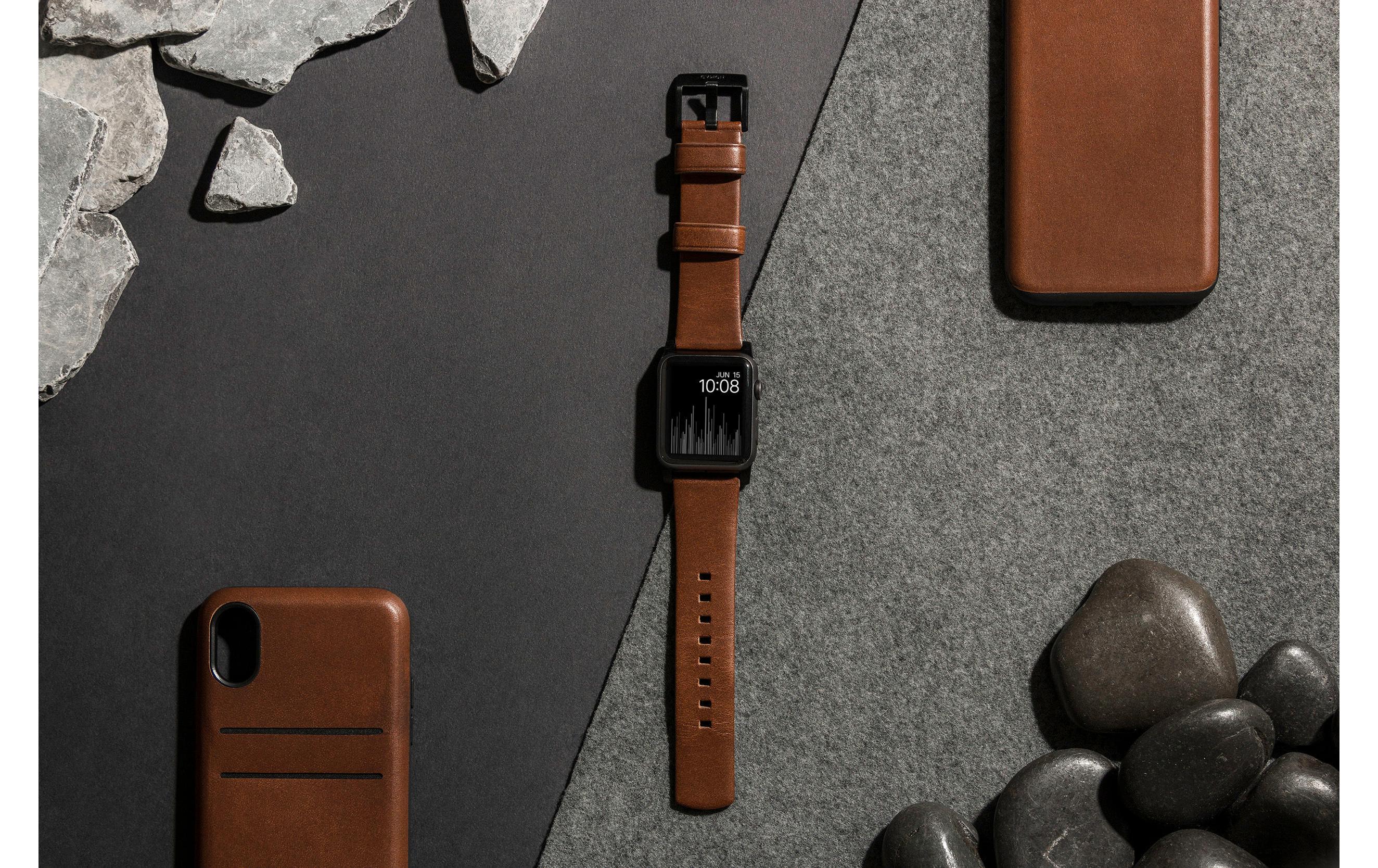 Lederarmband Modern Strap Apple Watch Braun/SchwarzPremium-Lederarmband für die Apple Watch