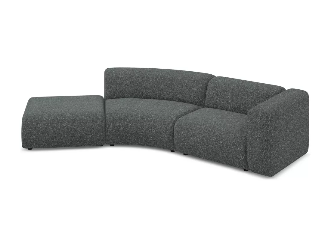 Canapé modulable 4 places gauche en tissu texturé - graphite - EKAHI