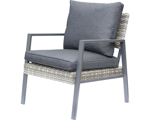 Garden Place polyrattan tuinmeubelset, 4-zits, 4-delig, inclusief tafel (90 x 50 x 43,5 cm) en kussens, antracietbruin