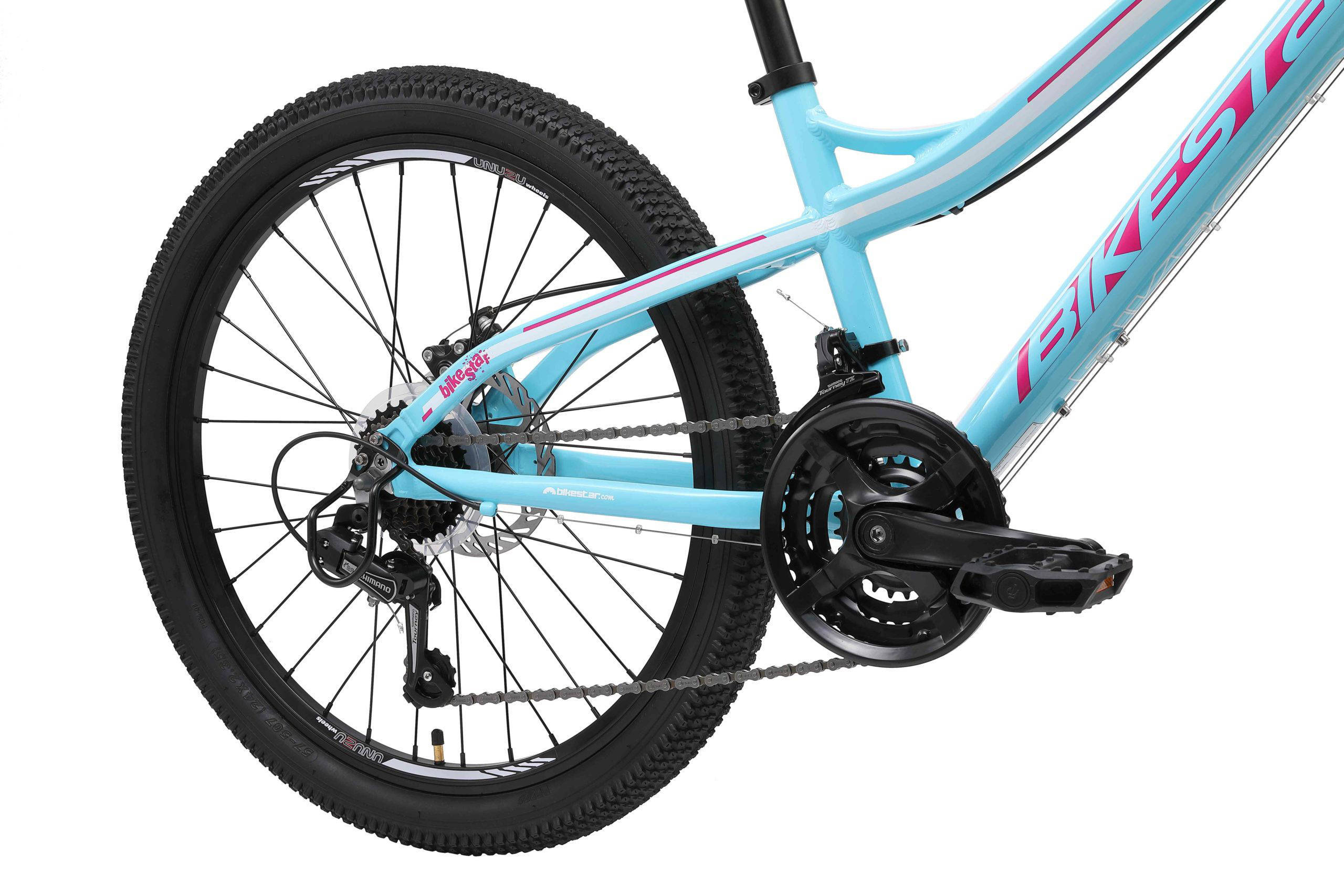 BikeStar hardtail MTB kinderfiets 24 inch turquoise /wit, 21 speed