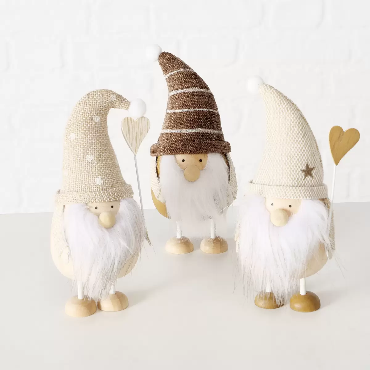 Weihnachtsmann Wichtel Lutti beige,weiss