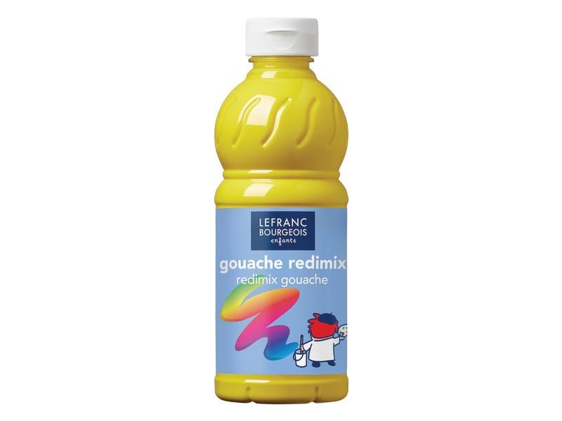 LEFRANC Temperafarben Redimix 500 ml, Gelb Schulmalfarbe mit starker Deckkraft
