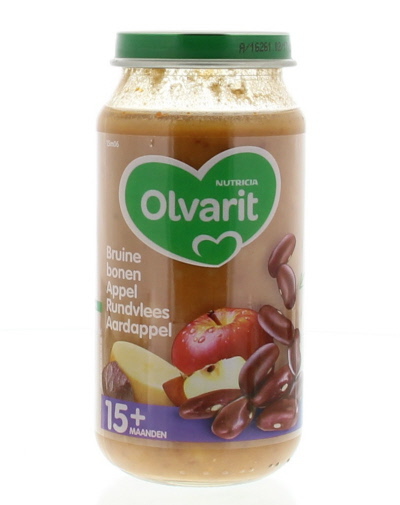 Olvarit 15m06 bruine bonen appel Rundvlees Aardappel 250g