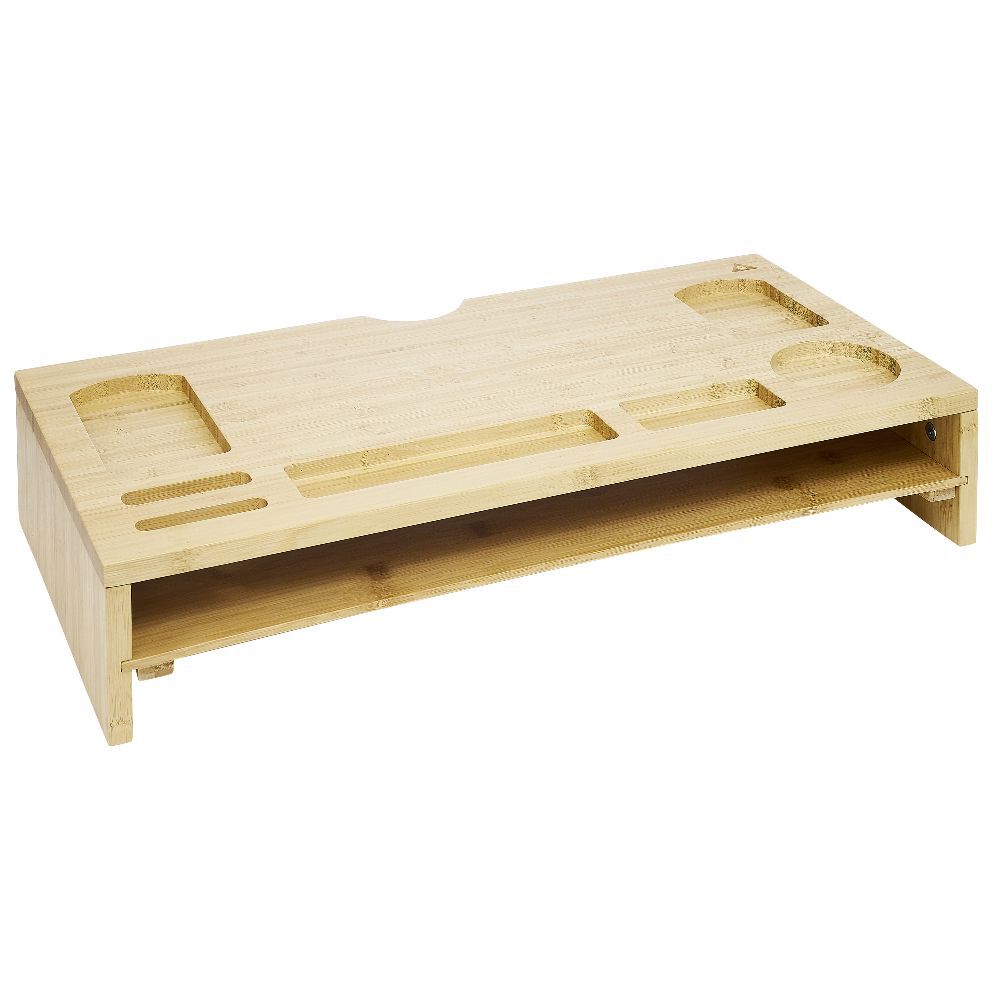 Organiseur pour ordinateur de bureau en bambou 60x30xH11 cm
