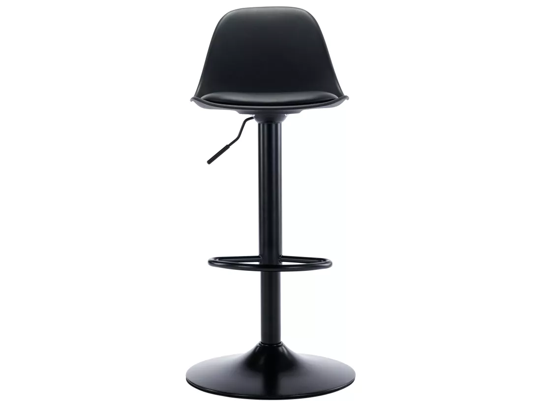 Lot de 2 tabourets de bar en polypropylène et métal - Hauteur réglable - Noir - XAFY