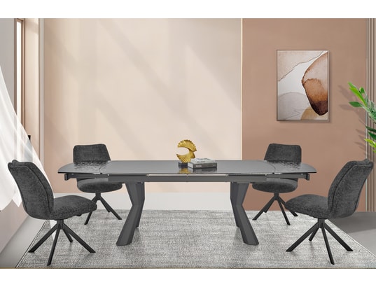 CONCEPT1 - Chaise Lot de 2C. Peter pivotante gris Anthracite