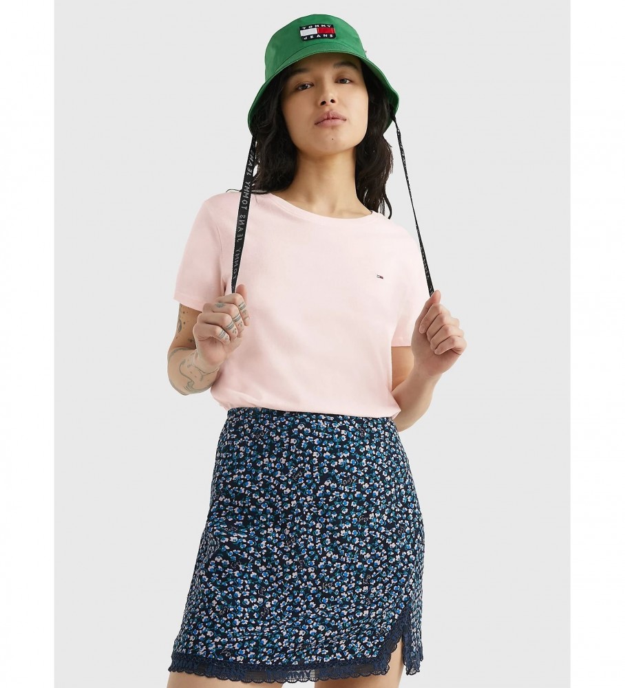 Conjunto de 2 camisetas Tommy Jeans Soft, azul marinho e rosa.