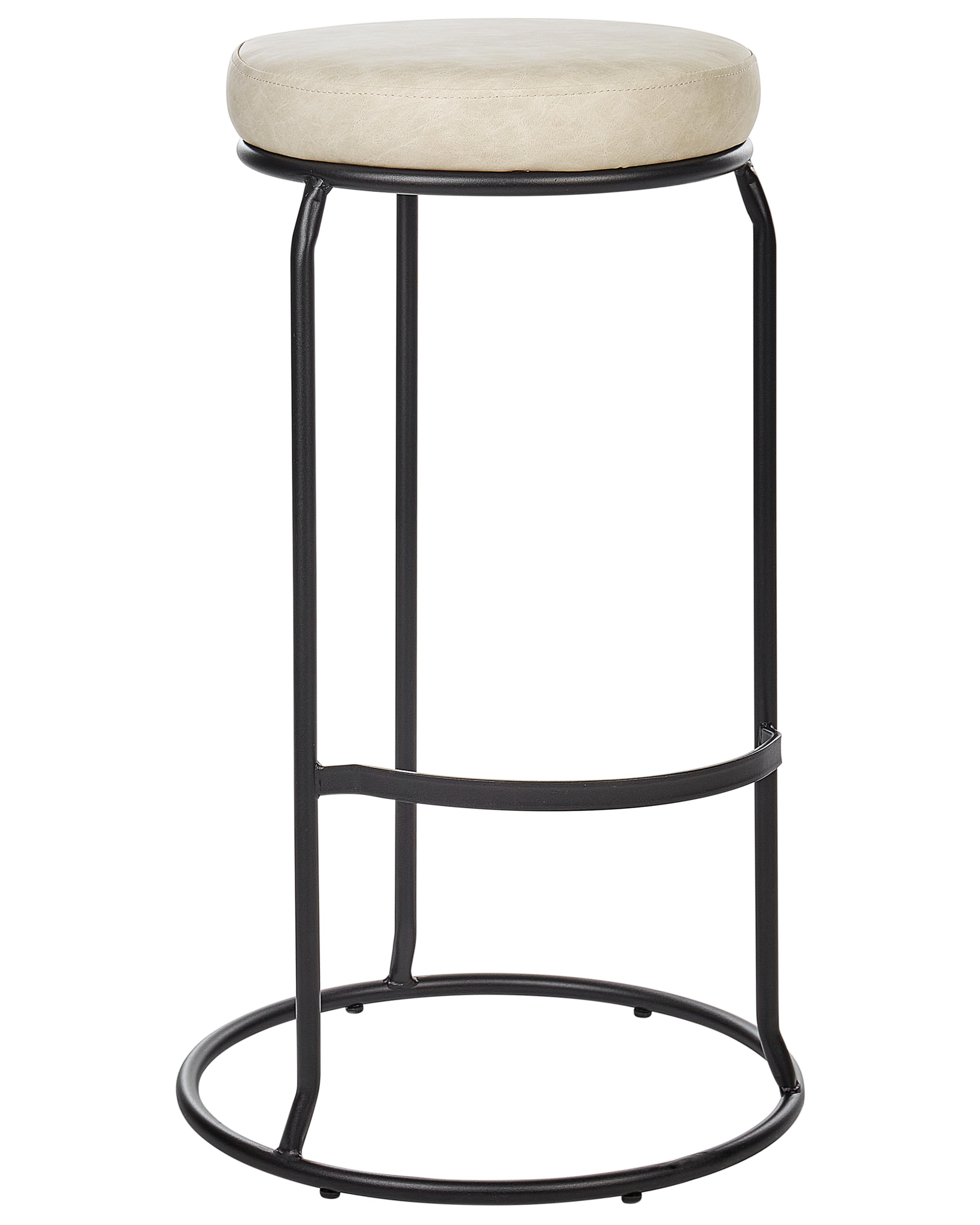 Set van 2 barkrukken MILROY Kunstleer Lichtbeige