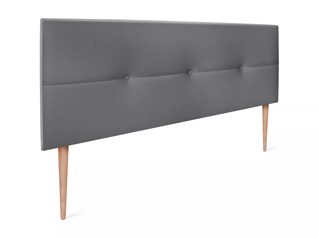DHOME Tête de lit similicuir avec Boutons 160x105cm avec pieds Lits 150/160 - Gris