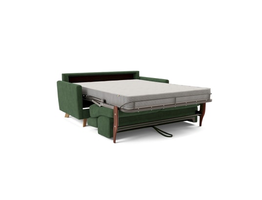 DIVANI.STORE - Canapé lit francy + têtières réglables vert 2 places
