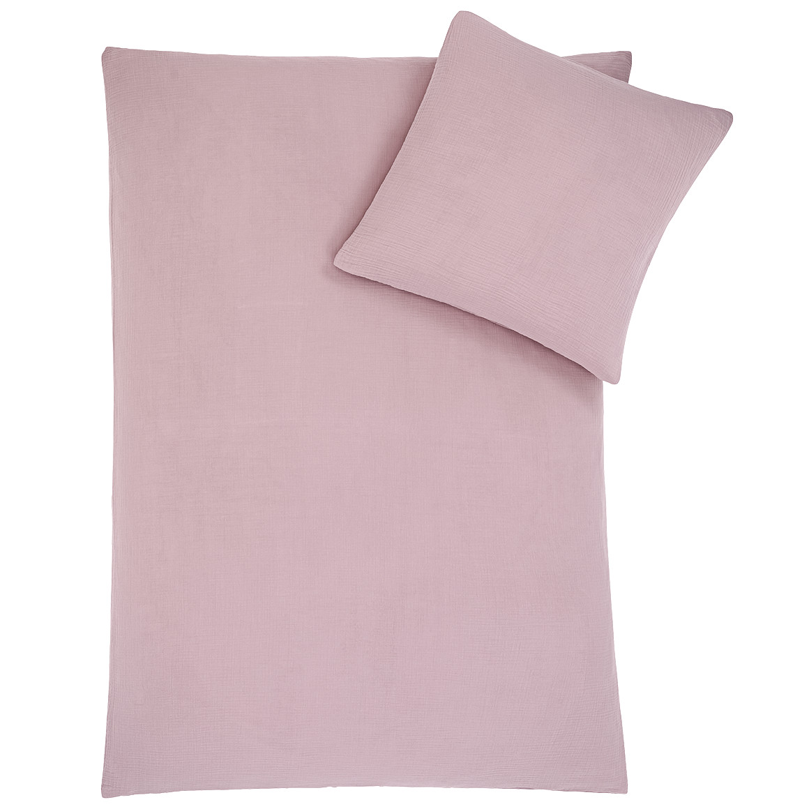 Topomini Pure Collection Musselin-Bettwäsche 135 x 200 cm rosa