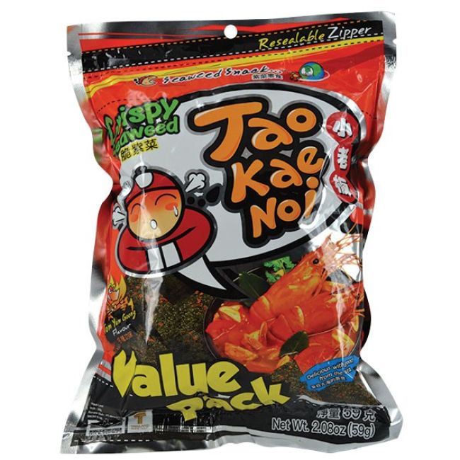 Tao Kae Noi Knapperige Zeewier Tom Yum Gong Smaak 59g